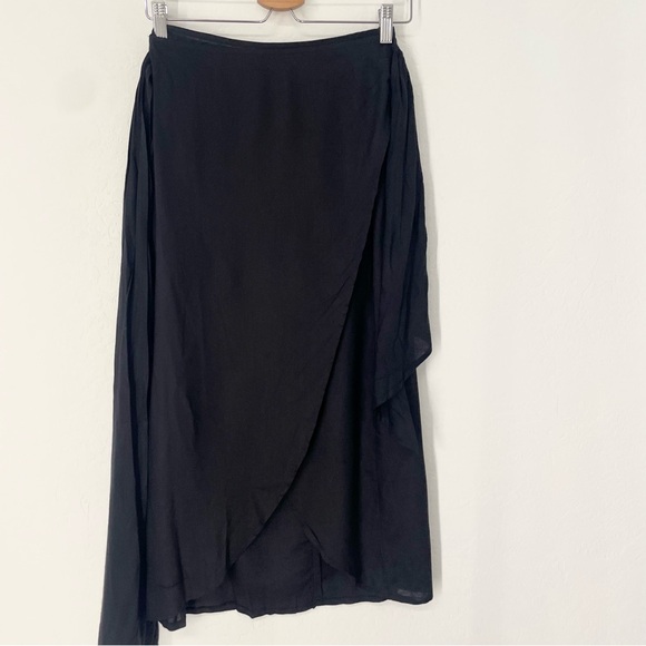 ASOS designs- black petite cover up sarong wrap skirt w side tie- US 6 - Picture 11 of 15